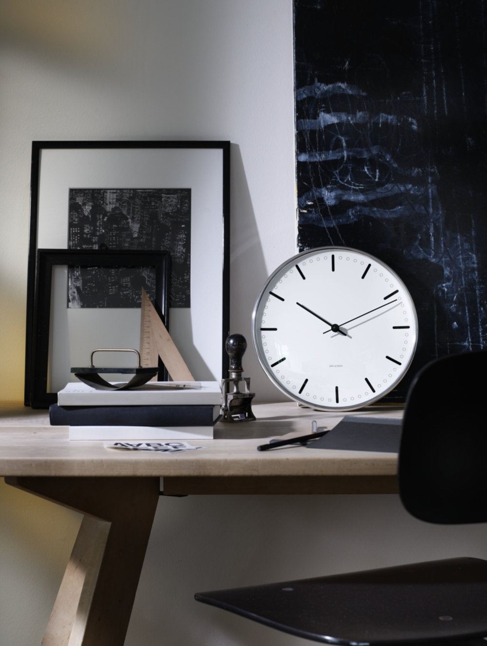 City Hall Metal Wall Clock, Medium
