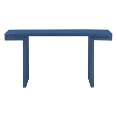 Grande console de 60 pouces aux lignes géométriques épurées, table d'entrée élégante avec finition peinte et pieds réglables, convenant au salon, à l'entrée ou au couloir.