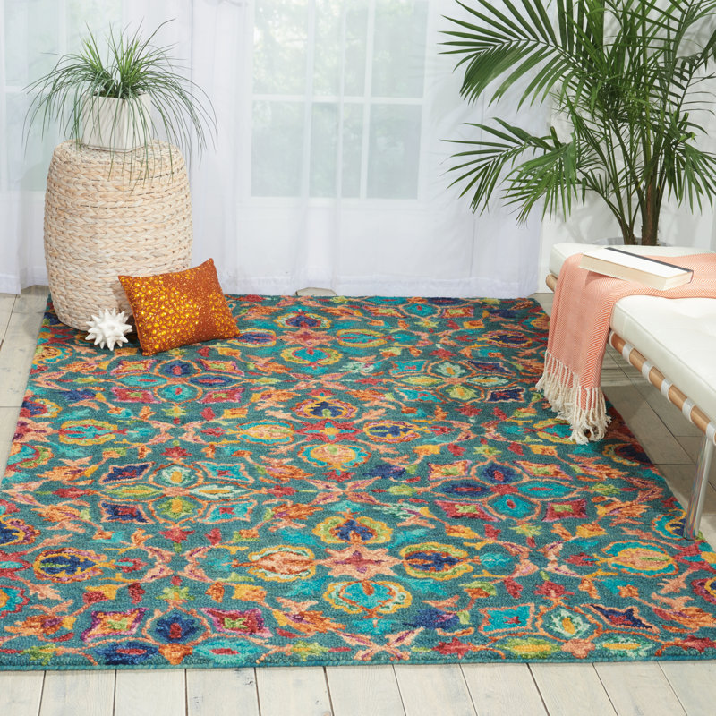 Guelph Damask Wool Hand Woven Area Rug, Rectangle 122 x 183cm