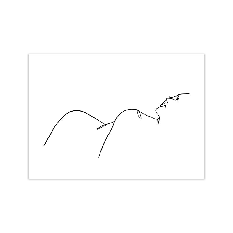 Female Lying One Side - Print, No Frame, 42cm H x 59.4cm W x 1cm D
