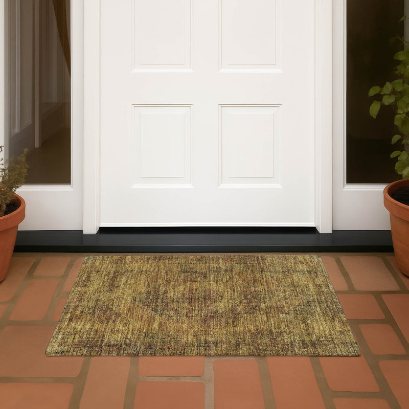 Tapis lavable à la machine intérieur / extérieur ACN2726, Rouille, 1 pi 8 po x 2 pi 6 po