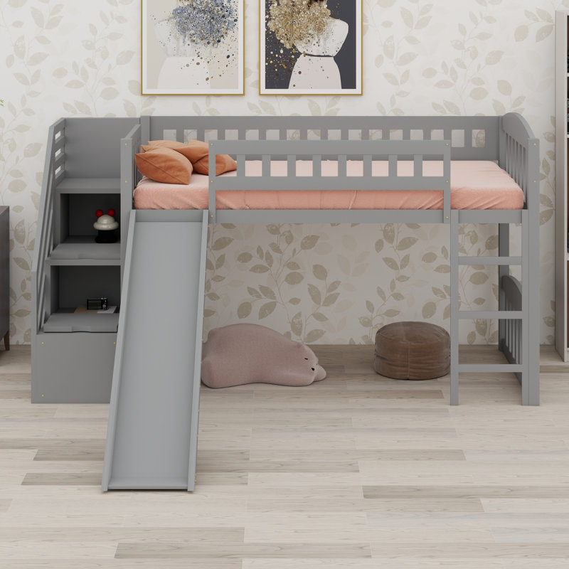Lit mezzanine avec escalier, Grey
