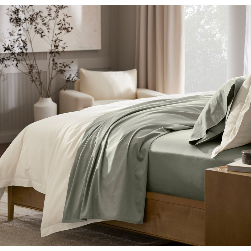 Signature Hemmed Sheet Set, Sageleaf, California King Sheet Set with 2 Pillowcases