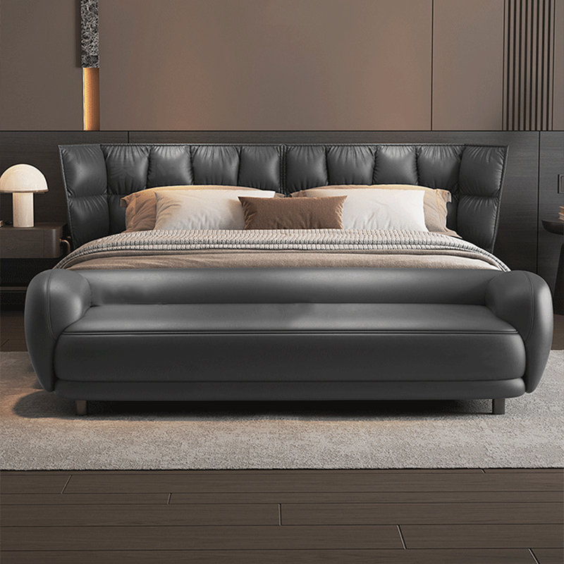 Banc avec revêtement, Gris foncé