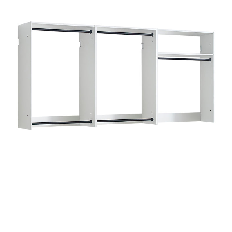 Système de garde-robe autoportant en bois, Blanc