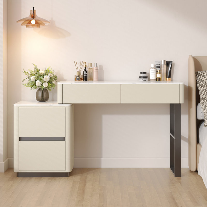 Table de coiffeuse Soild, Crème, crème