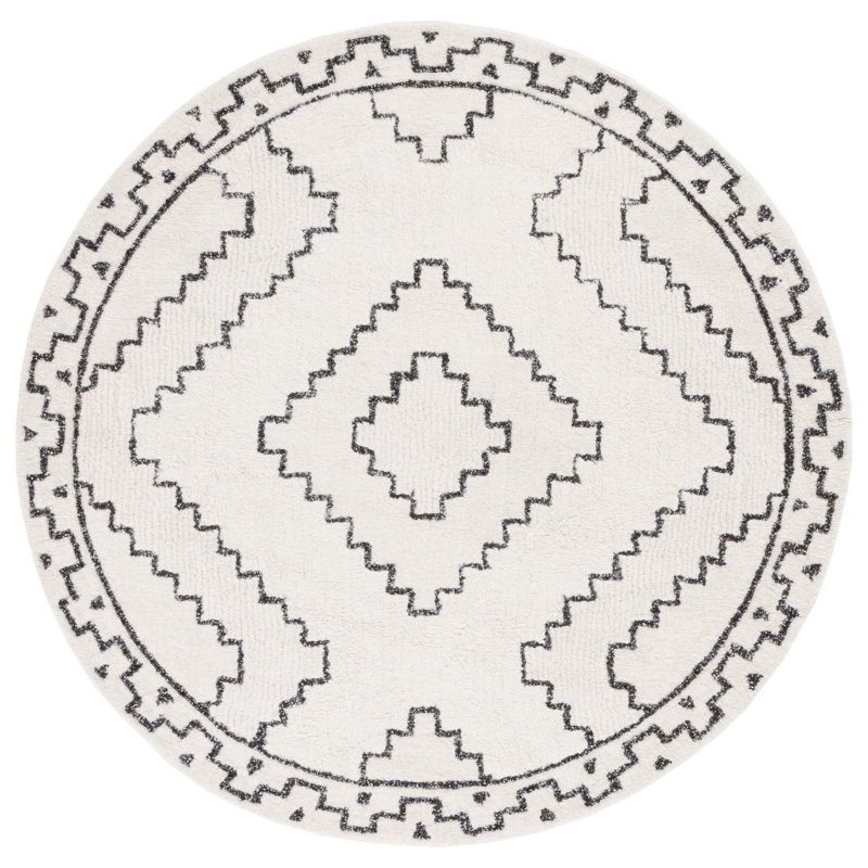 Gummer Hand Tufted Performance Oriental Rug, Round 6'