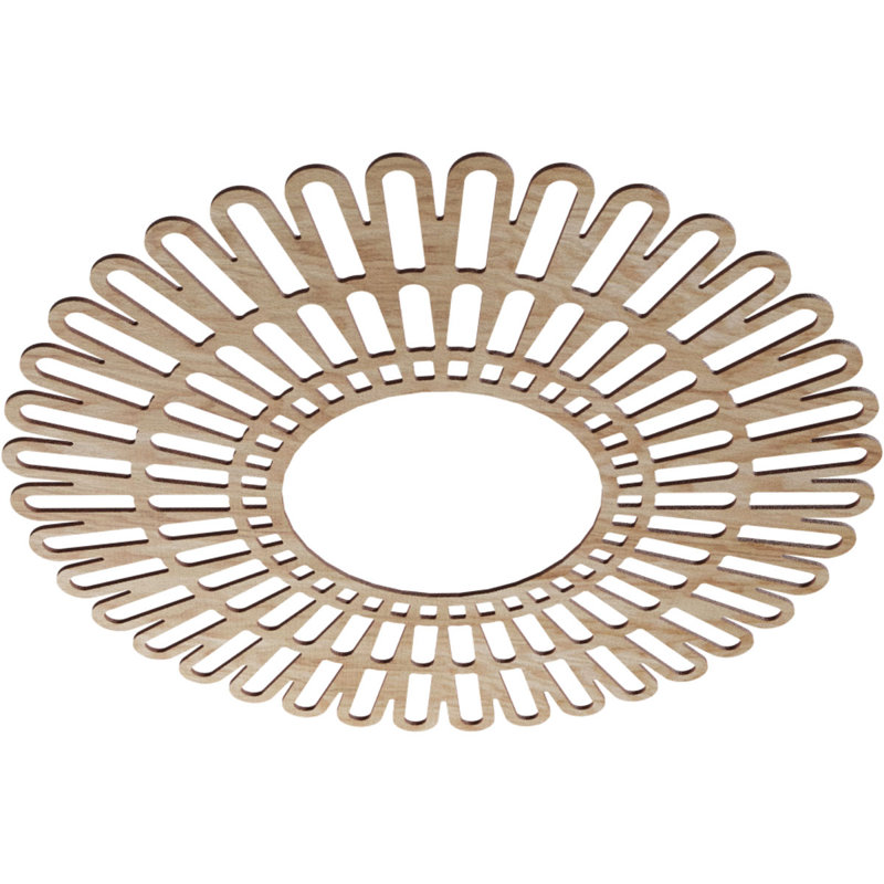 Médaillon de plafond en bois Cornellius, Chêne rouge, H 38 po x l 38 po x P 0,25 po