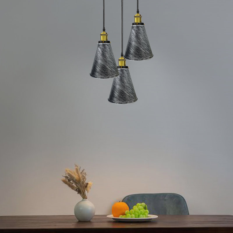 Lombardo 3 - Light Cluster Pendant, Brushed Silver