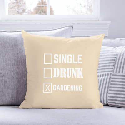 Citation amusante «Garden Lover» - Insert de coussin décoratif inclus
