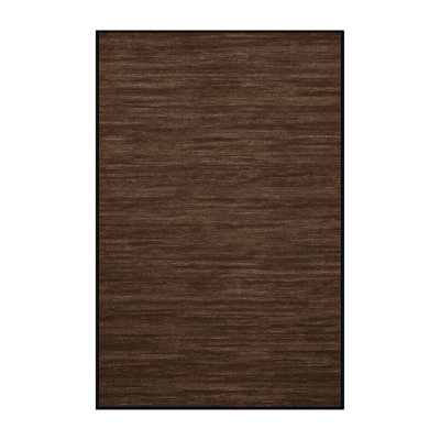 Tapis brun uni lavable à la machine