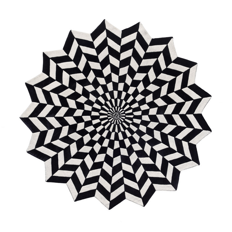 Round Clavin Abstract Flat Weave 200cm X 200cm Area Rug