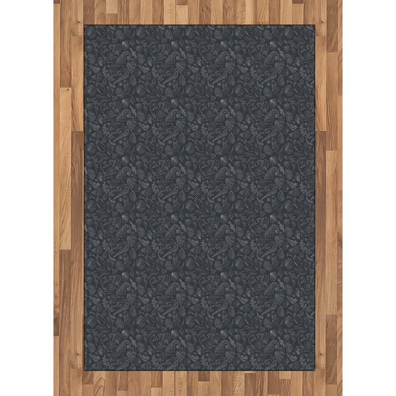 Tapis décoratif nautique à haute densité en fibre de polyester à longs fils, Rectangle— 4 pi x 5 pi 8 po