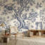 Papier peint Toile bleu et ivoire Toile-1209169855-1209169842