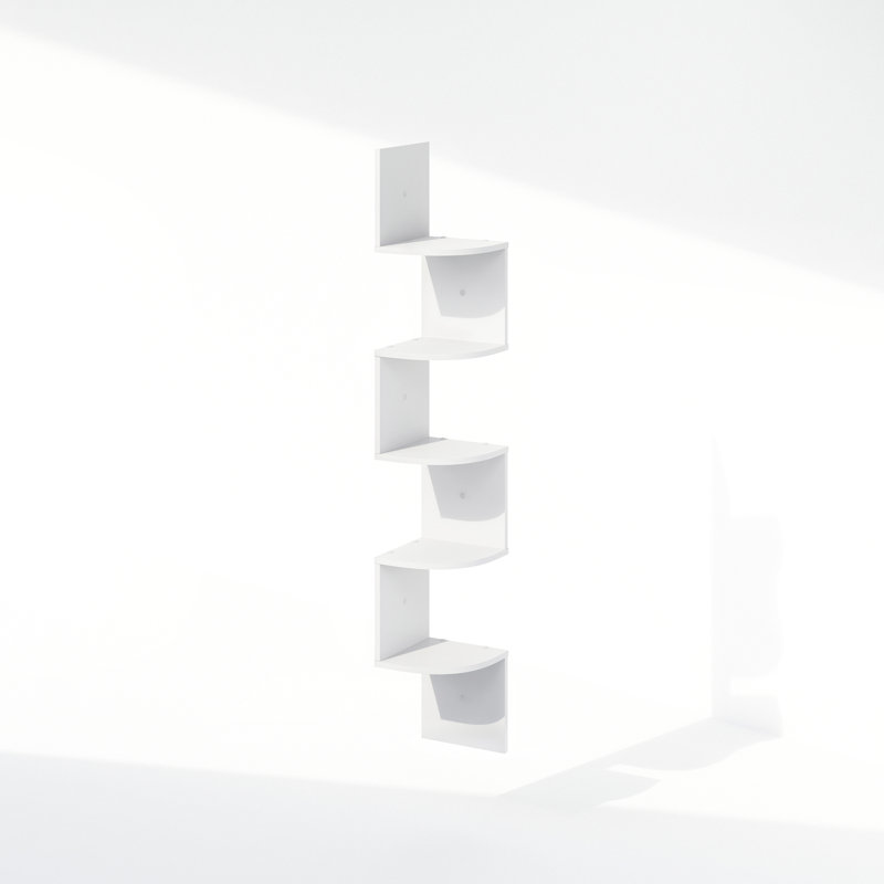 Rodrich 5 Piece Corner Floating Shelf, White