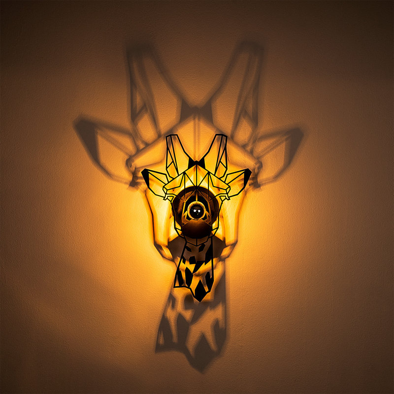 Lampe murale moderne noire avec corps en panneau de fibres à densité moyenne, 13,8 x 4,7 x 21,3 pouces | Douille E27, 40 W maximum | Certifié IP20, câble et fiche enfichable | Éclairage élégant pour les chambres d'enfants, les chambres de bébé et