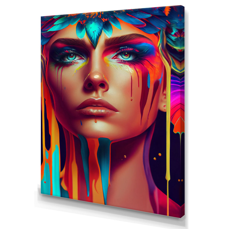 «Avant Garde Feather Sensual Portrait IV», impression sur toile, H 32 po x l 24 po x P 1 po, Toile tendue