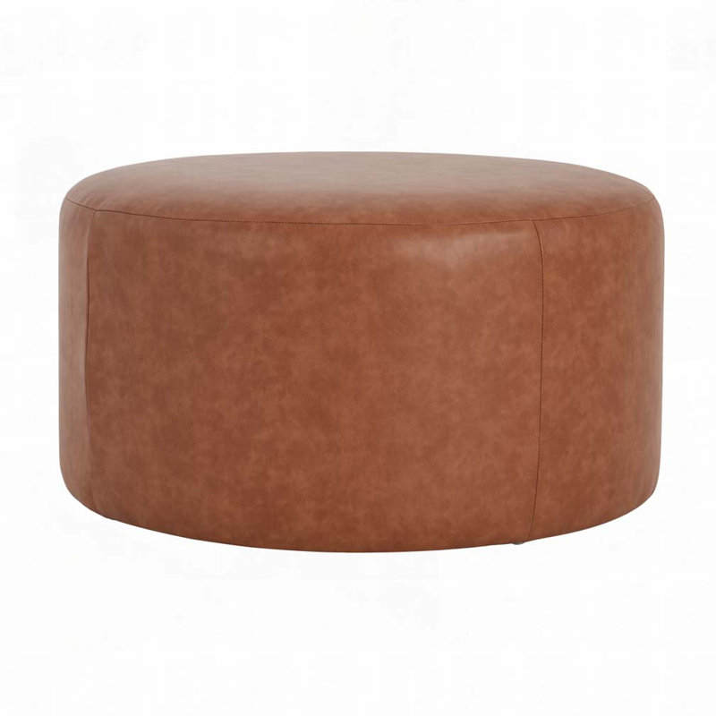 Round Ottoman, Light Brown