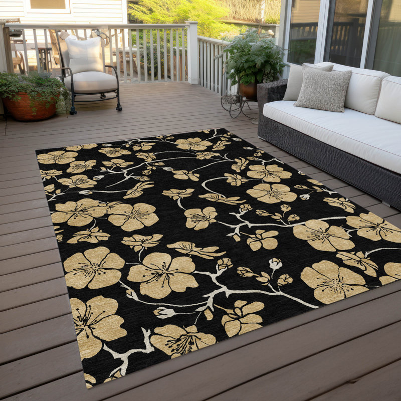 Tapis noir intérieur / extérieur Inoa , 9 pi x 12 pi