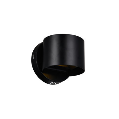 Integrated LED 6-Inch Round Wall Sconce – Black Finish, Ideal for Hallways, Bedrooms, and Accent Walls