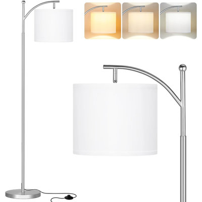 Lampes sur pied pour le salon avec 3 températures de couleur, lampe sur pied haute avec abat-jour réglable, grandes lampes pour le salon, chambre à coucher, bureau, salle de classe, dortoir, ampoule de 9 W incluse