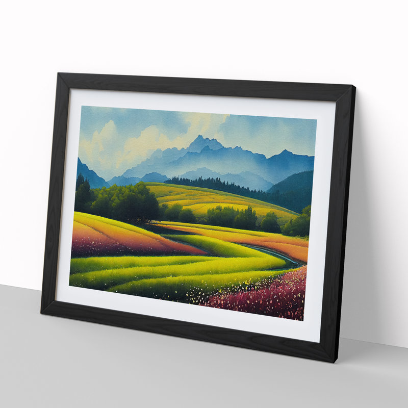 Spring Mountain Scene Vol.2 - Framed Print, Black, 25cm H x 34cm W x 2cm D