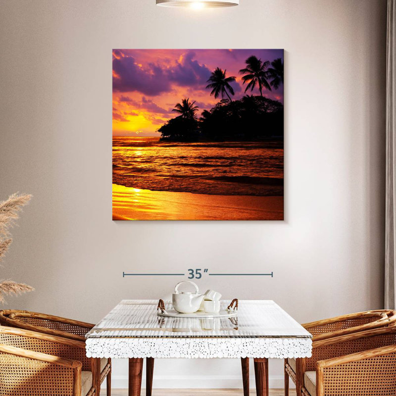 Silhouette de palmiers tropicaux Gillard, H 39 po x l 39 po