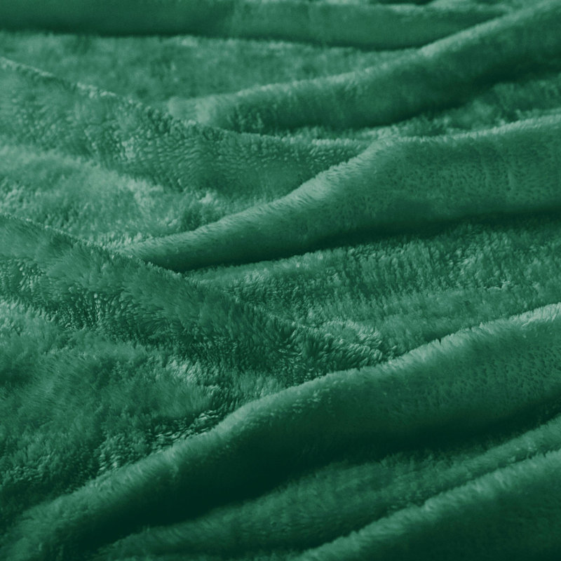 Evergreen Full Reversible Fleece Wool Throw Blanket