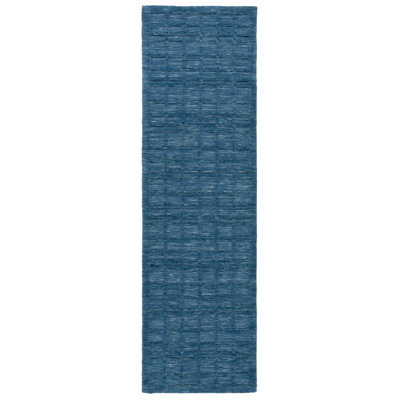 Caris Geometric Hand Loomed Area Rug in Blue