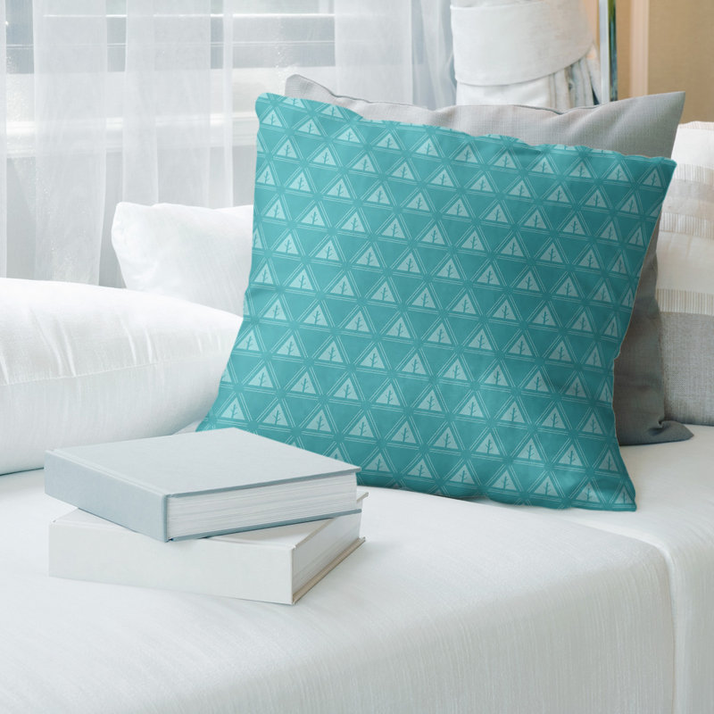 Coussin Theo Nath, 14 po x 14 po, Duvet synthétique, Sarcelle frais