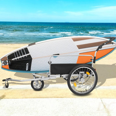 Remorque 3-en-1 robuste pour le transport de vélos - Cadre en acier compatible avec les vélos électriques, capacité de 110 lb, poussette convertible et chariot de traction avec suspension, roues de 20 po et accessoires