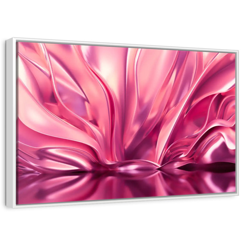 Blush Pink Fiorella, 46" X 31", Floating Frame White