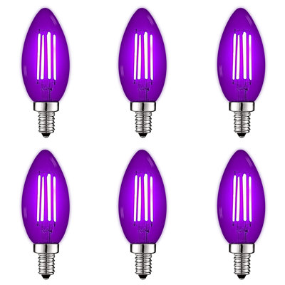 4.5 Watt (40 Watt Equivalent), B11 LED Candle Bulb, Colored Light Bulb, E12/Candelabra Base