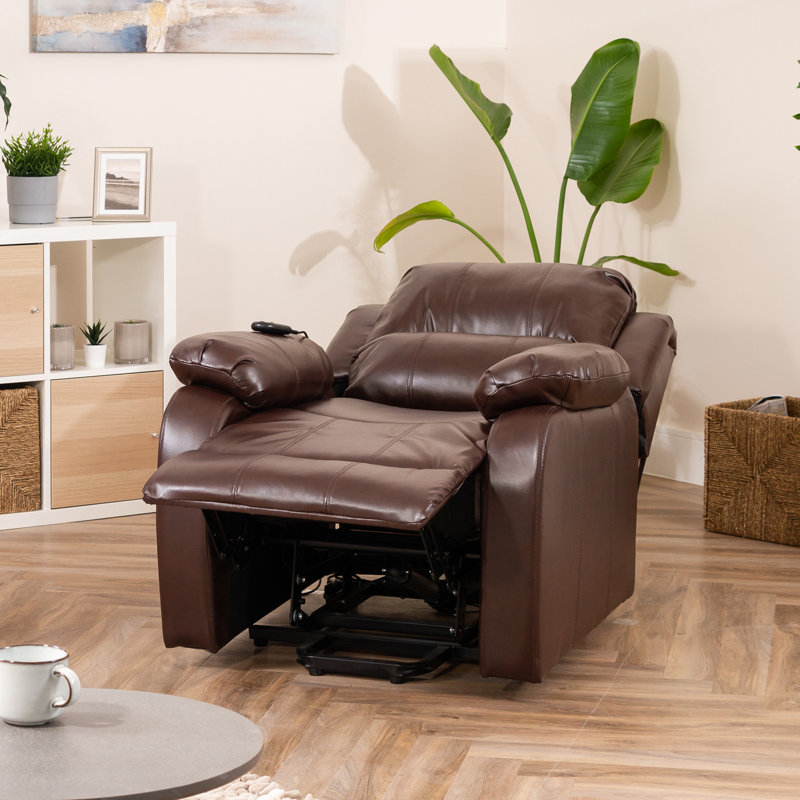 Patchway Faux Leather Heated Massage Chair, Brown