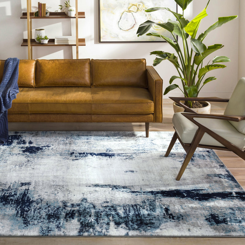 Abstract Area Rug, Black/Grey, Rectangle 238 x 312 cm