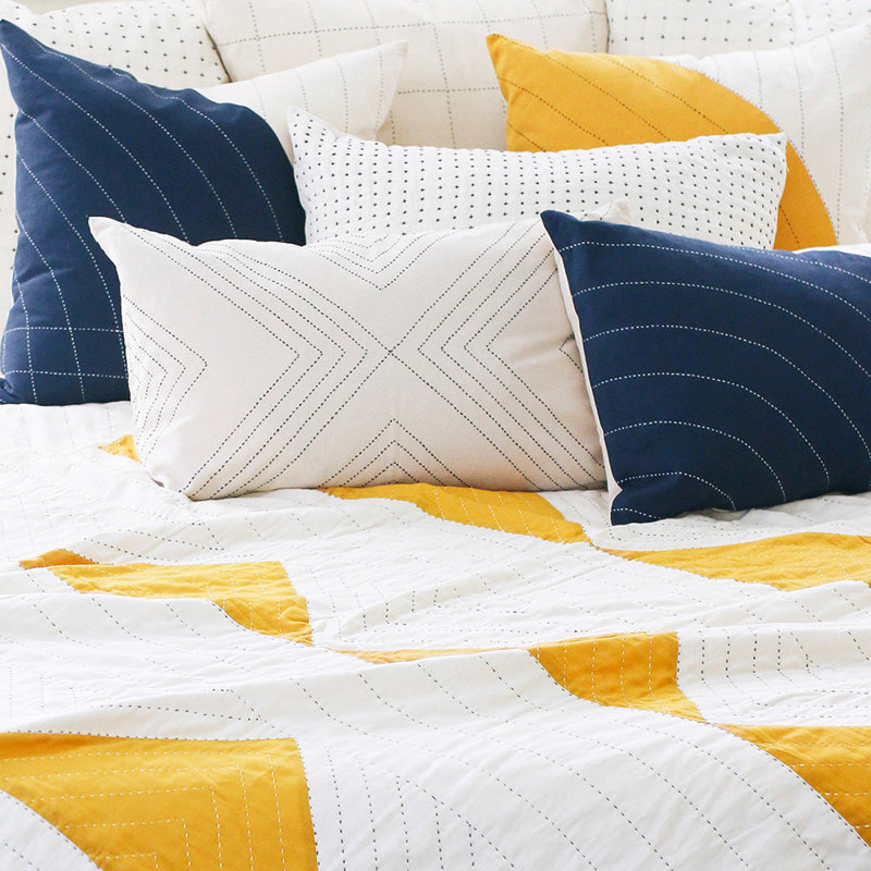 Quilted Throw Blanket, Mustard