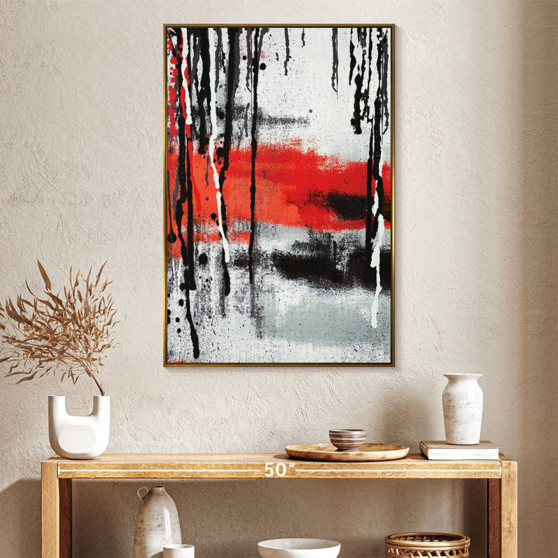Mulvaney Paint Drip, Floating Frame Gold, 27" x 40"