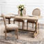 Chaise de salle à manger avec cadre en bois de style français et dossier en rotin, ensemble de 2, beige