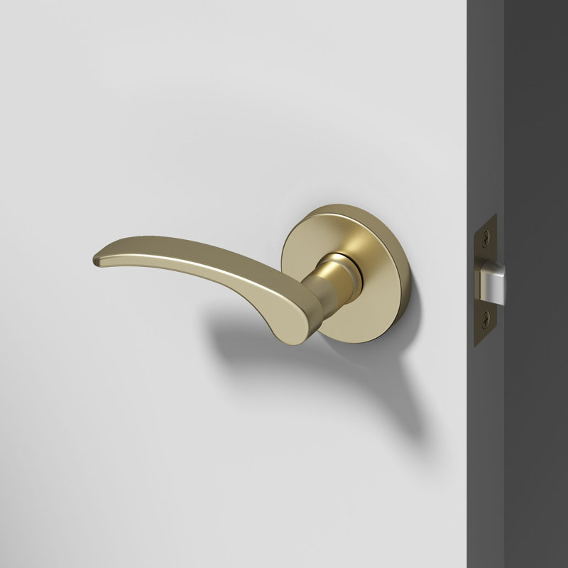 Brook Passage Door Lever Modern Concealed Design For (Hall & Closet) – Sleek Minimalist Style in Brushed Champagne Gold