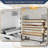 Heavy Duty Lumber Storage Rack, 2000lbs Capacity Double-Sided Wood Storage Shelving with 7 Tiers & 4 Silent Casters, Freestanding Pipe Rack for Garage Workshop Basement, 59.84"L x 35.43"W x 65.74"H