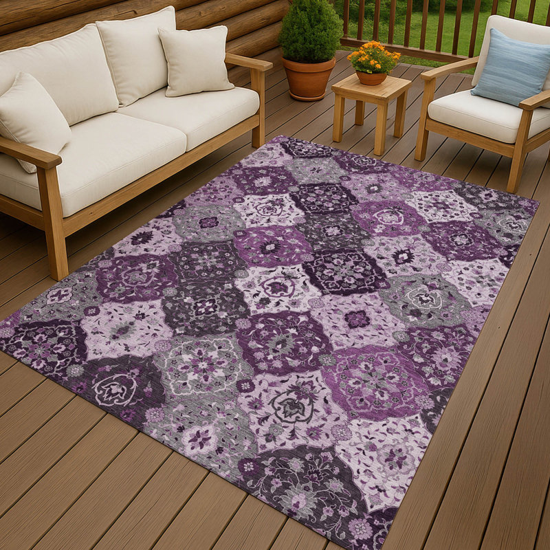Tapis intérieur / extérieur lavable à la machine Matteson ACN2292, Rectangle 10 pi x 14 pi