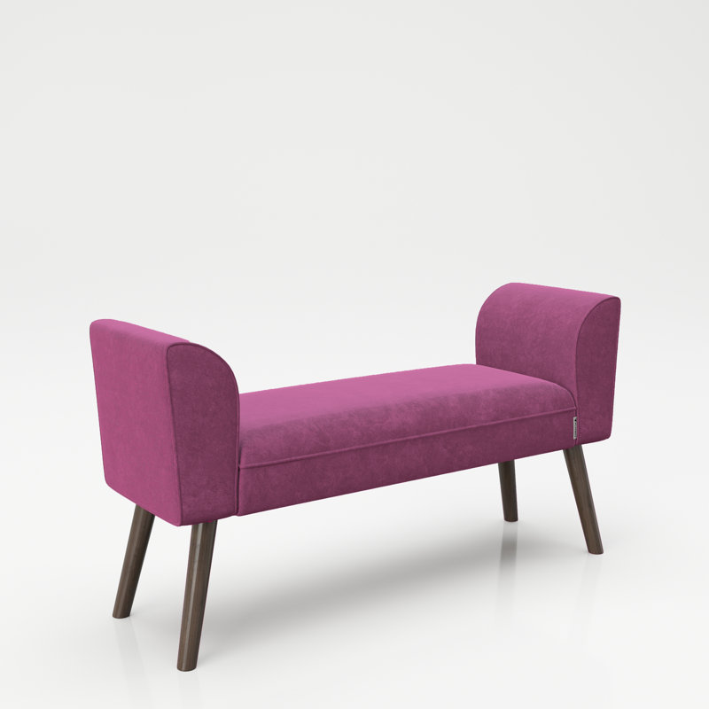 Tiffany Polyester Upholstered Bench, Purple