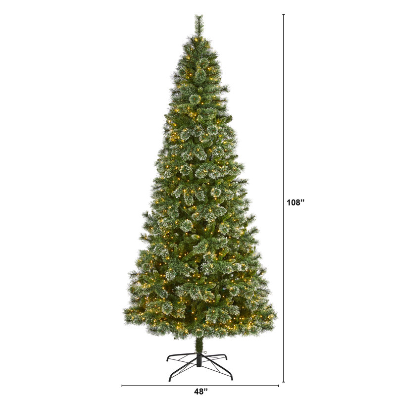 Lighted Artificial Christmas Tree, 9' H
