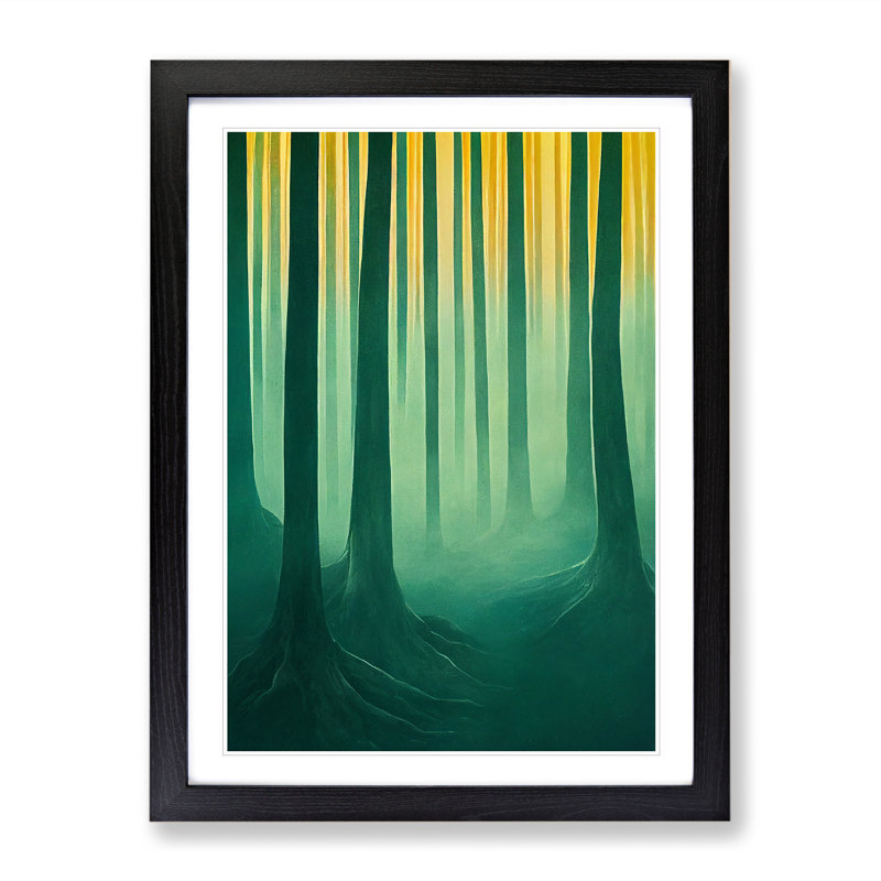 Forest Mist - Single Picture Frame Print, 46cm H x 34cm W x 2cm D, Black