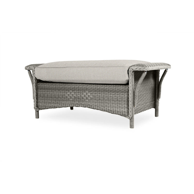 Nantucket Outdoor Ottoman, Beach Navy, Pewter
