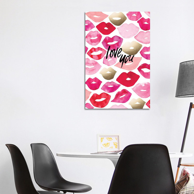 Valentine Lips by Sara Berrenson - Print on Canvas, Wrapped Canvas, 101.6 cm H x 66.04 cm W x 1.91 cm D
