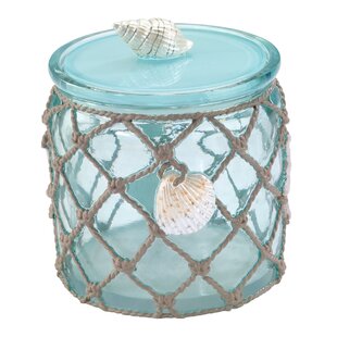 Blue Canister Bottle with Blue Starfish Lid - 9.25