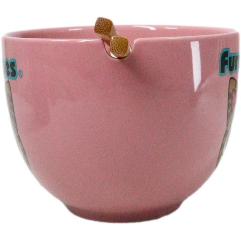 Ensemble de bols en porcelaine rose avec baguettes Furekbones Maneki Neko