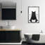 Chat textos sur toile de toilette flottante noire encadrée par Annalisa Latella-1787452773-1787452775