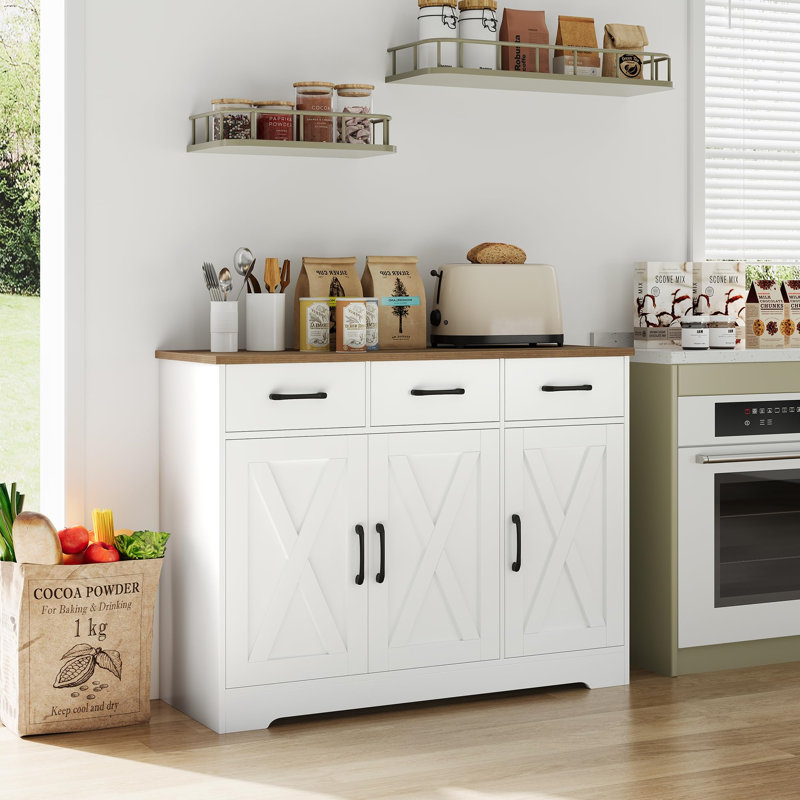 108cm Sideboard, White/Brown